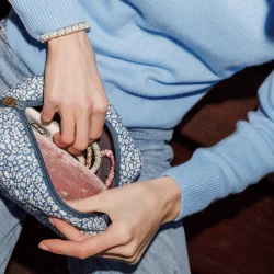 Bon Dep - Toilettaske Pouch XS square mw Liberty, Feather Blue