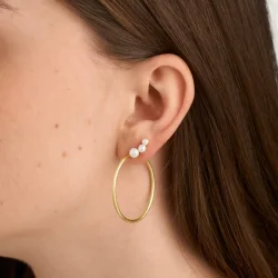 Pure By Nat - Ellie Store B�rstede Hoops �reringe, Forgyldt