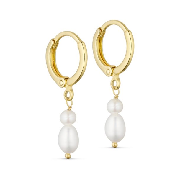 Pure By Nat - Merle Creol reringe, Guld, Ferskvandsperler