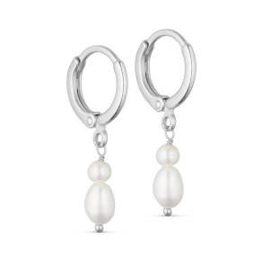 Pure By Nat - Merle Creol reringe, Slv, Ferskvandsperler