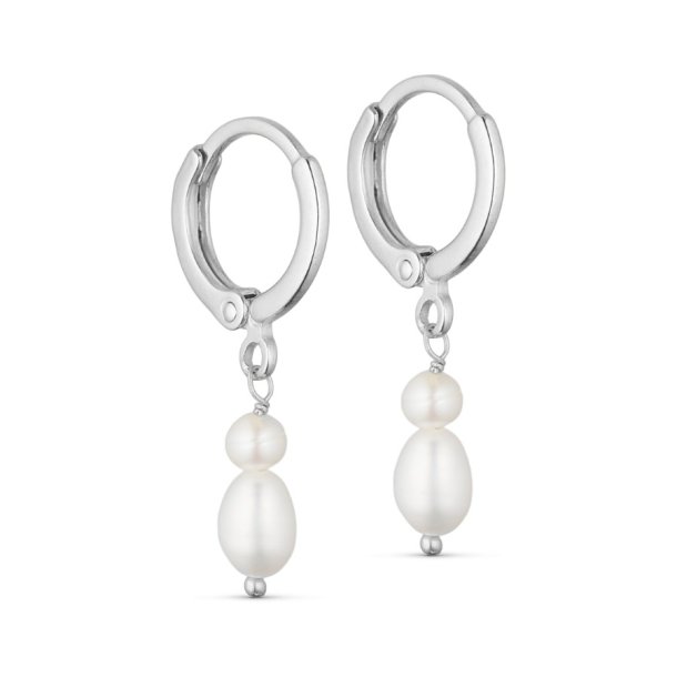 Pure By Nat - Merle Creol reringe, Slv, Ferskvandsperler