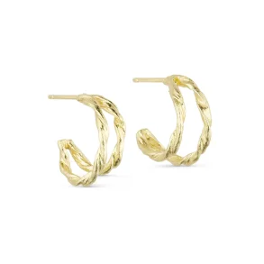 Pure By Nat - Willow Duo Hoops �reringe, Forgyldt