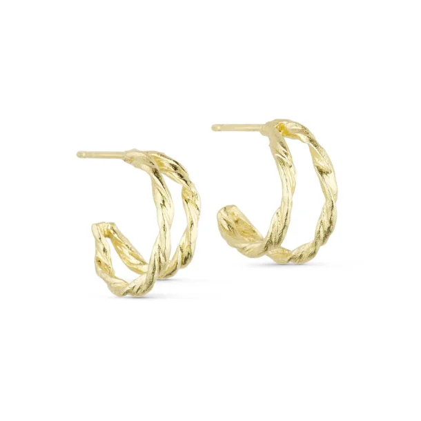 Pure By Nat - Willow Duo Hoops �reringe, Forgyldt