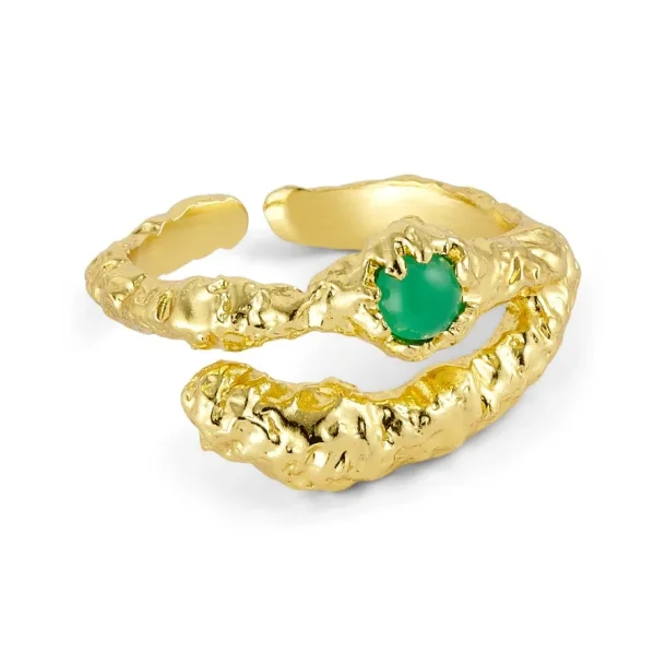Pure By Nat - Ring med natursten, grn