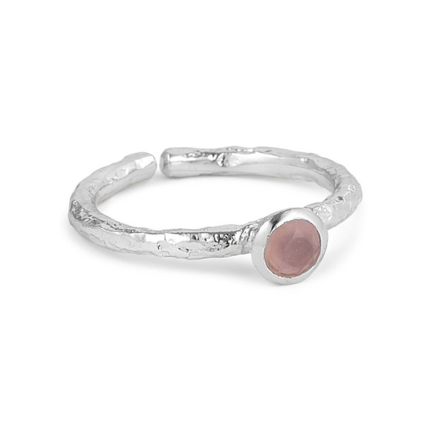 Pure By Nat - Ring med natursten, Rosa