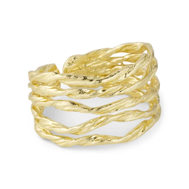 Pure By Nat - Willow Bred Ring, Forgyldt