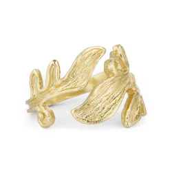 Pure By Nat - Leaf Ring, Forgyldt