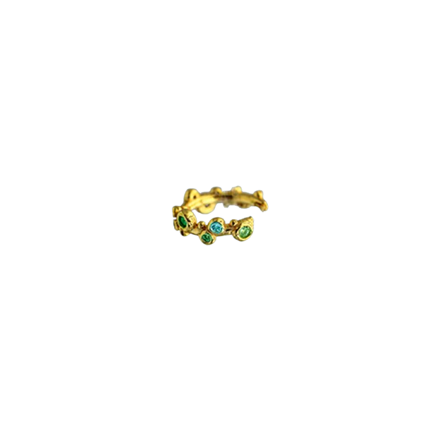Smykish - Crystal Earcuff, Bl�/Gr�n