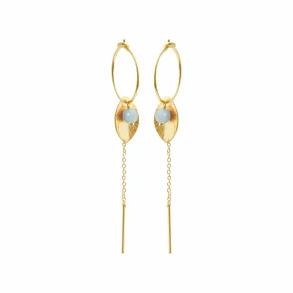 Susanne Friis Bjrner - Creoler m. bjet blad og akvamarin