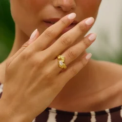 Camille Brinch - Flare Zebra Ring, Forgyldt