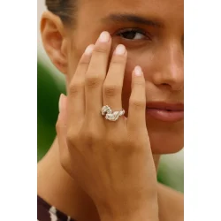 Camille Brinch - Flare Zebra Ring, S�lv