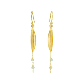 Susanne Friis Bj�rner - �reringe med bukket blad, k�de og amazonit