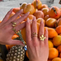 Sistie 2nd - Wavy Ring, Forgyldt