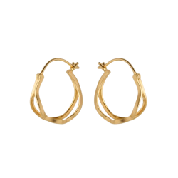 Pernille Corydon - Stream Hoops reringe, Guld