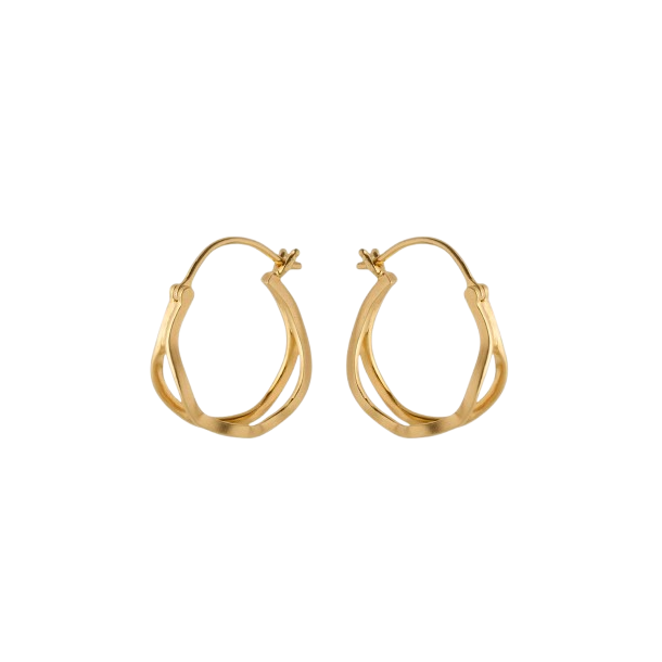 Pernille Corydon - Stream Hoops reringe, Guld