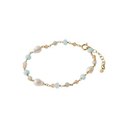 Pernille Corydon - Mellow Blue Armbnd, Guld