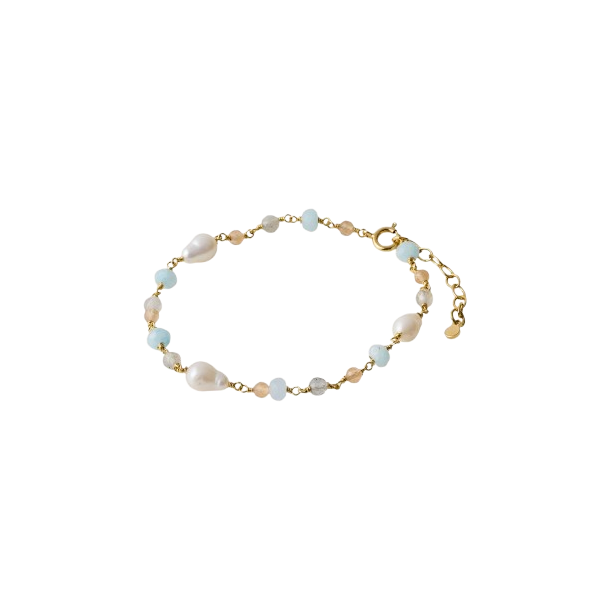 Pernille Corydon - Mellow Blue Armbnd, Guld
