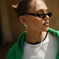 Camille Brinch - Lille Sparkly Hoops, Slv