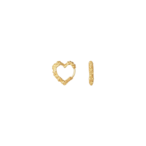 Camille Brinch - Mini Heart Crush Hoops reringe, Forgyldt