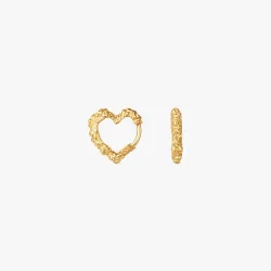 Camille Brinch - Mini Heart Crush Hoops reringe, Forgyldt