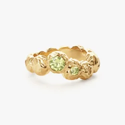 Camille Brinch - Store Wavy Dots Ring, Forgyldt