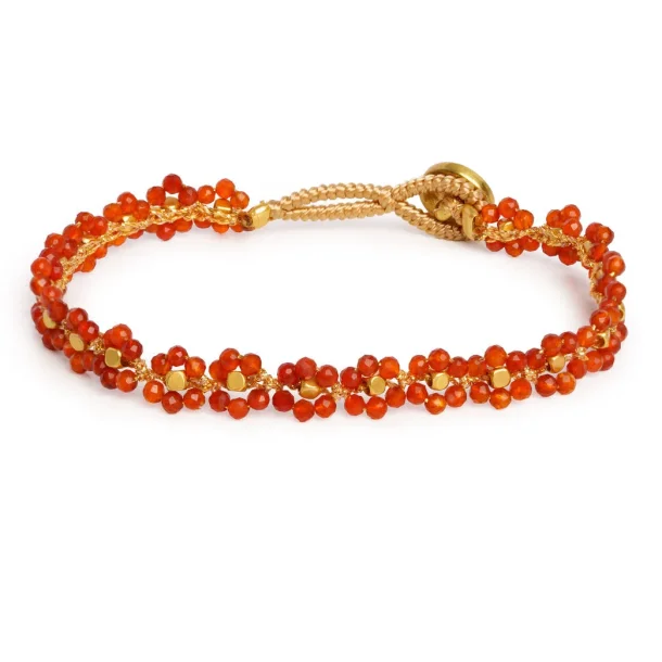Ibu Jewels - Lulu Stone Flower Armb�nd, Carnelian