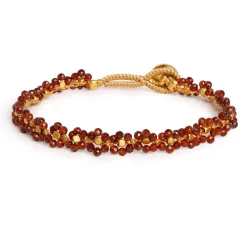 Ibu Jewels - Lulu Stone Flower Armb�nd, Brown Garnet