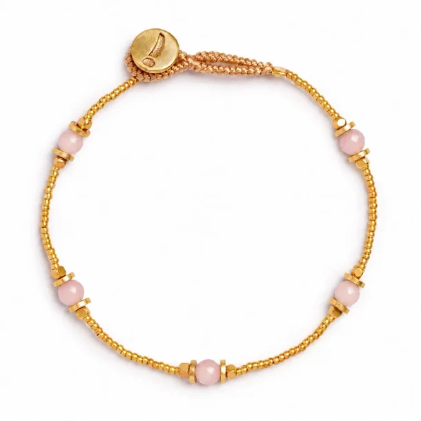 Ibu Jewels - Lulu Moos Armb�nd, Rose Quartz