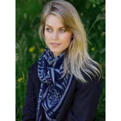 Black Colour - BCBEX triangle scarf, Navy