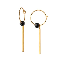 Scherning - Aura Perle reringe, Black/Gold