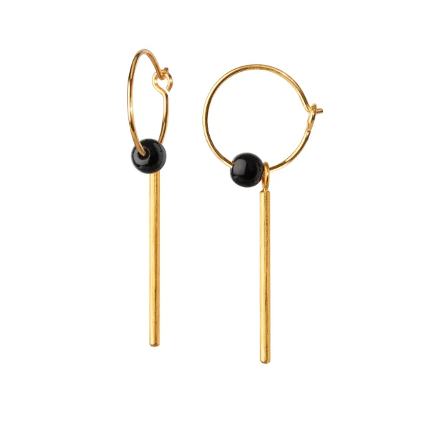 Scherning - Aura Perle reringe, Black/Gold