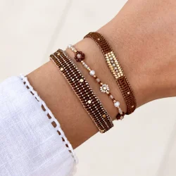 Ibu Jewels - Jill 5 Stones Armb�nd, Brown