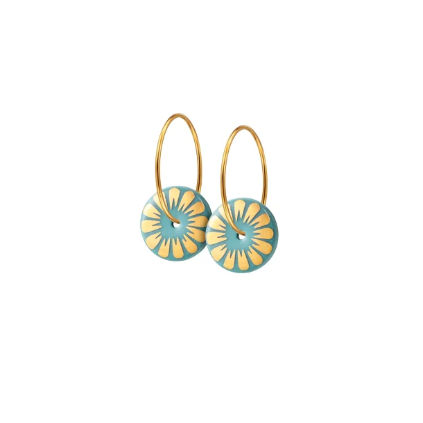 Scherning - Bloom �reringe, Aqua/Gold