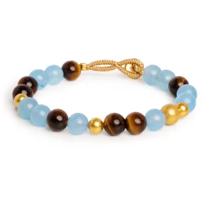Ibu Jewels - Big Bo Mixed Armb�nd, Mix Brown Blue
