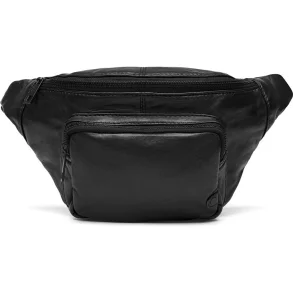 Depeche - Klassisk Bumbag i skind, Black/Black