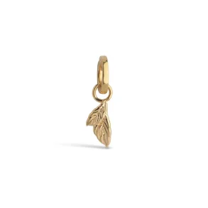 Enamel - Organic Double Leaf Charm