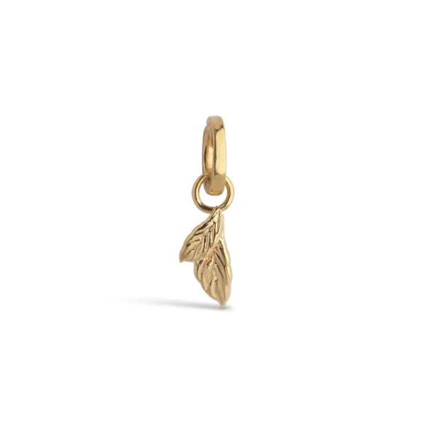 Enamel - Organic Double Leaf Charm