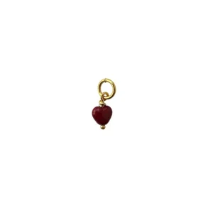 Pico - French Mini Heart Pendant, Wine