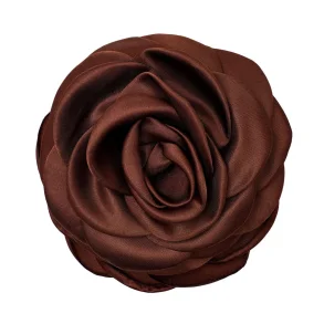 Pico - Small Satin Rose H�rklemme, Chocolate