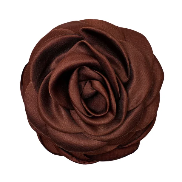 Pico - Small Satin Rose H�rklemme, Chocolate