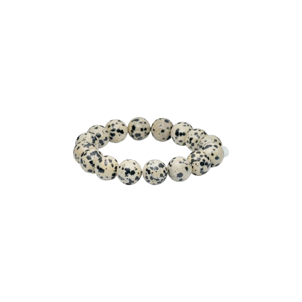 So� - Chunky Krystal Armb�nd, Dalmatiner Jaspis (Gl�de)