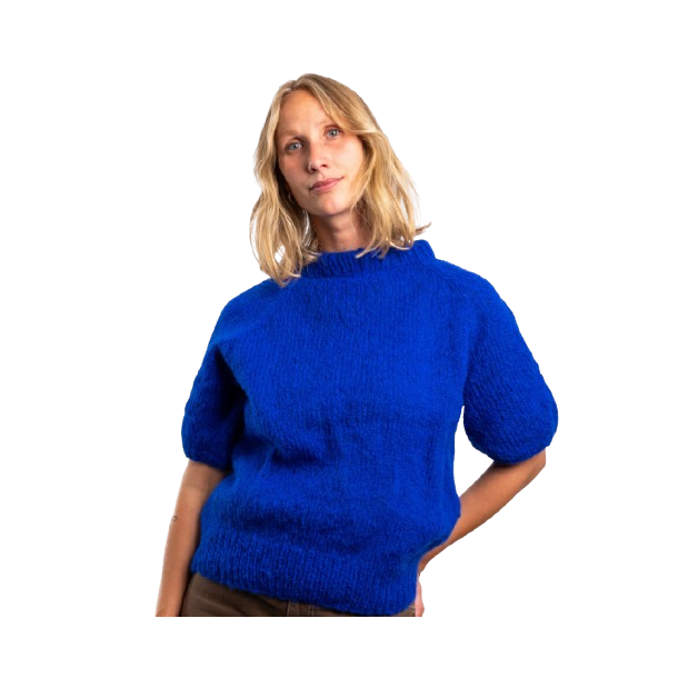 Coffee Beanies - Ida Alpaka Kort�rmet Strik, Koboltbl�