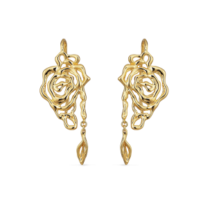 Jane Knig - Rose Earring with leaf drop, Par