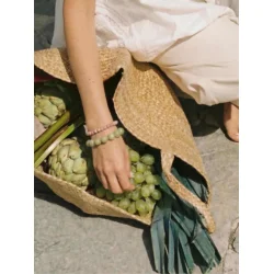 So� - Chunky Krystal Armb�nd, Gr�n Alashan Agat (Grounding)