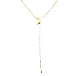 Jane K�nig - Half Moon Tie Halsk�de, Forgyldt