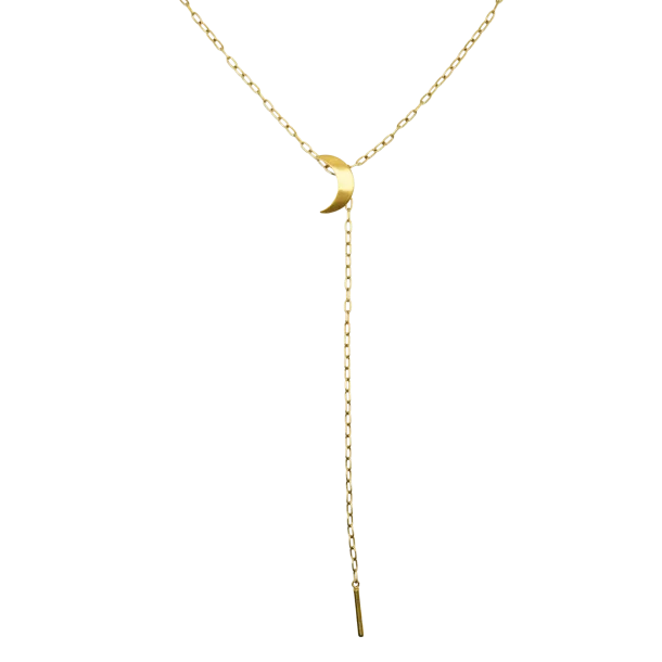 Jane K�nig - Half Moon Tie Halsk�de, Forgyldt