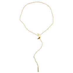 Jane K�nig - Half Moon Tie Halsk�de, Forgyldt
