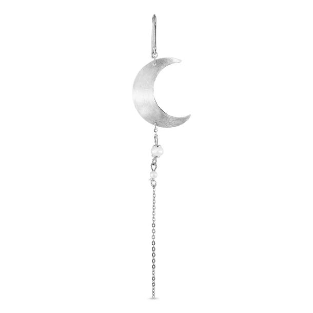 Jane Knig - Half Moon Earrings With Pearl Chain