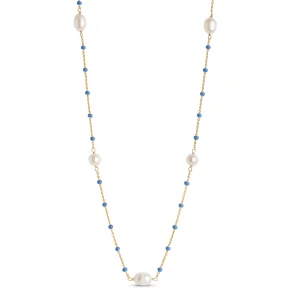 Enamel - Lola Perlita Necklace, Cornflower
