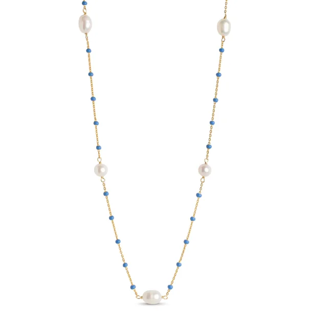 Enamel - Lola Perlita Necklace, Cornflower